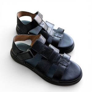 Cole Haan Marlee Black Leather Slingback Fisherman Sandals Grand 360 Size 8B